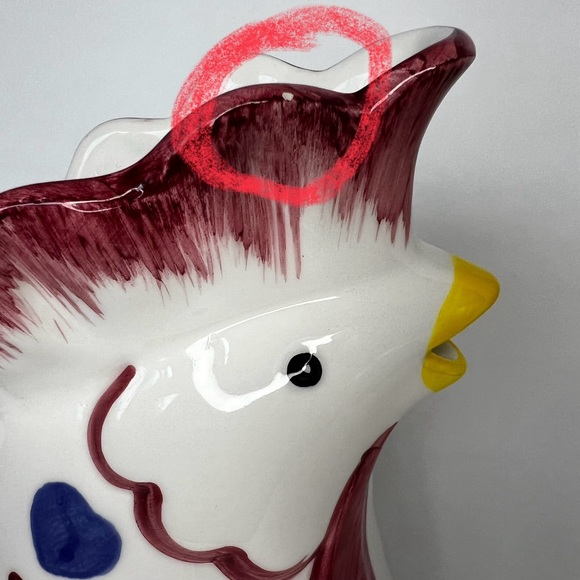 Vintage Hen Ceramic Hand Painted Pitcher FWC Made In Thailand - Picture 10 of 15